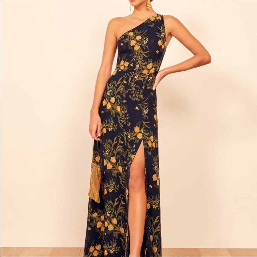 Reformation Evelyn dress - navy floral